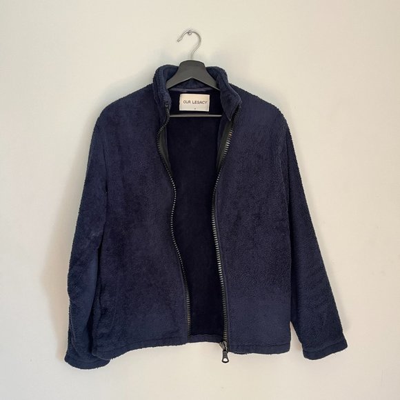 Our Legacy Splash Funnel Blouson- Navy Polar Fleece Size 46 - Picture 2 of 5